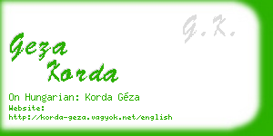 geza korda business card