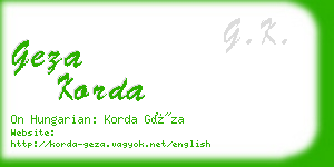 geza korda business card